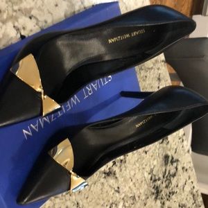 Brand new Black leather Stuart Weitzman heels